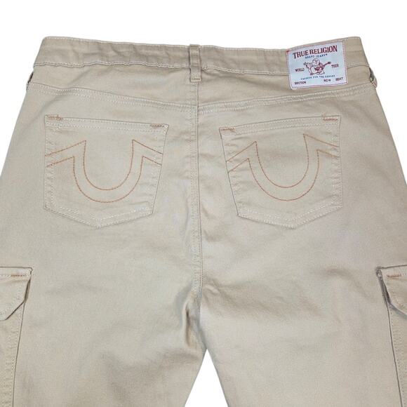 True Religion Khaki Cargo Pants‎ Men's Size 31x32 Brown Boot Cut NWOT New - Picture 7 of 15